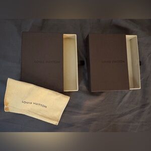 Louis Vuitton Dark Brown Box Set with Cream Interior
